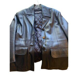 Hudson  womens leather jacket  Med 38ch 26L  excellent condition